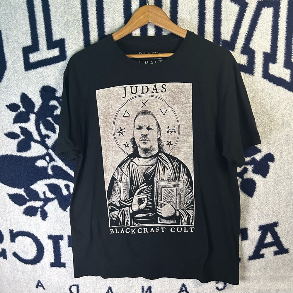 Blackcraft Cult Judas Graphic Tee Black Chris Jericho WWE AEW Fozzy Size Large
